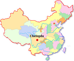 Carte de localisation de Chengdu en Chine
