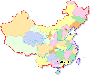 Carte de localisation de Macao en Chine